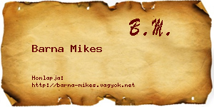 Barna Mikes névjegykártya